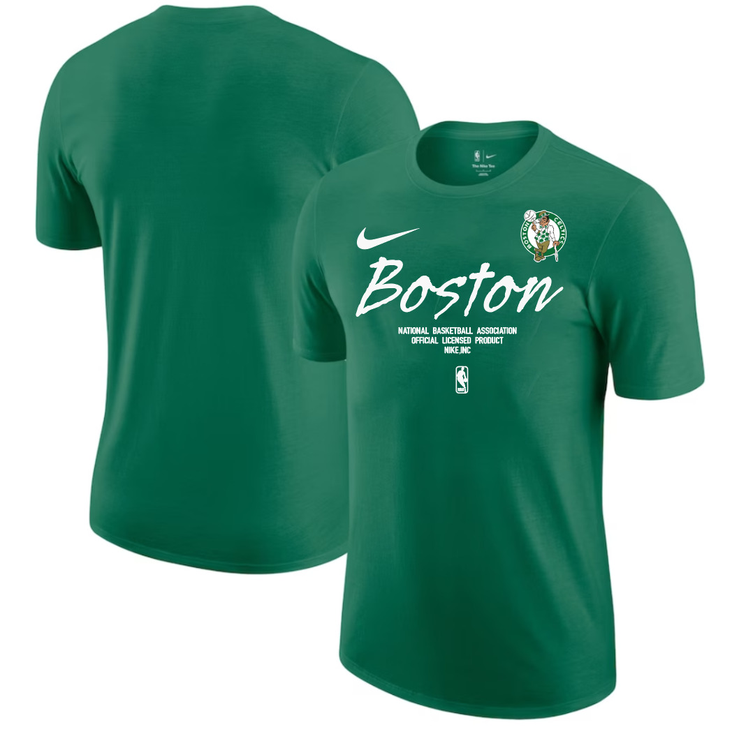 Men 2025 NBA Boston Celtics Green Nike T shirts style 3